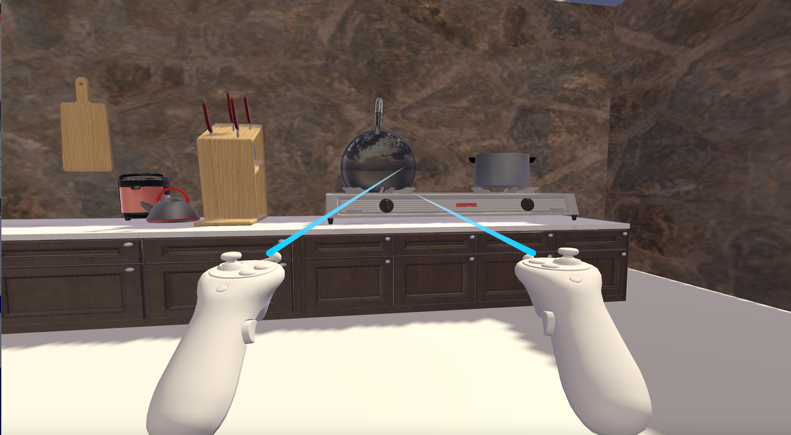 Low-Fidelity Interaction Testing: Prototype used to validate interaction concepts before implementing functional objects.