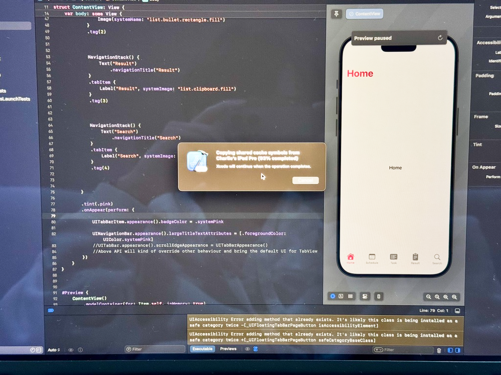 Early stage of development: SwiftUI was selected as the foundation for development, enabling rapid interface iteration and native support across Apple platforms.