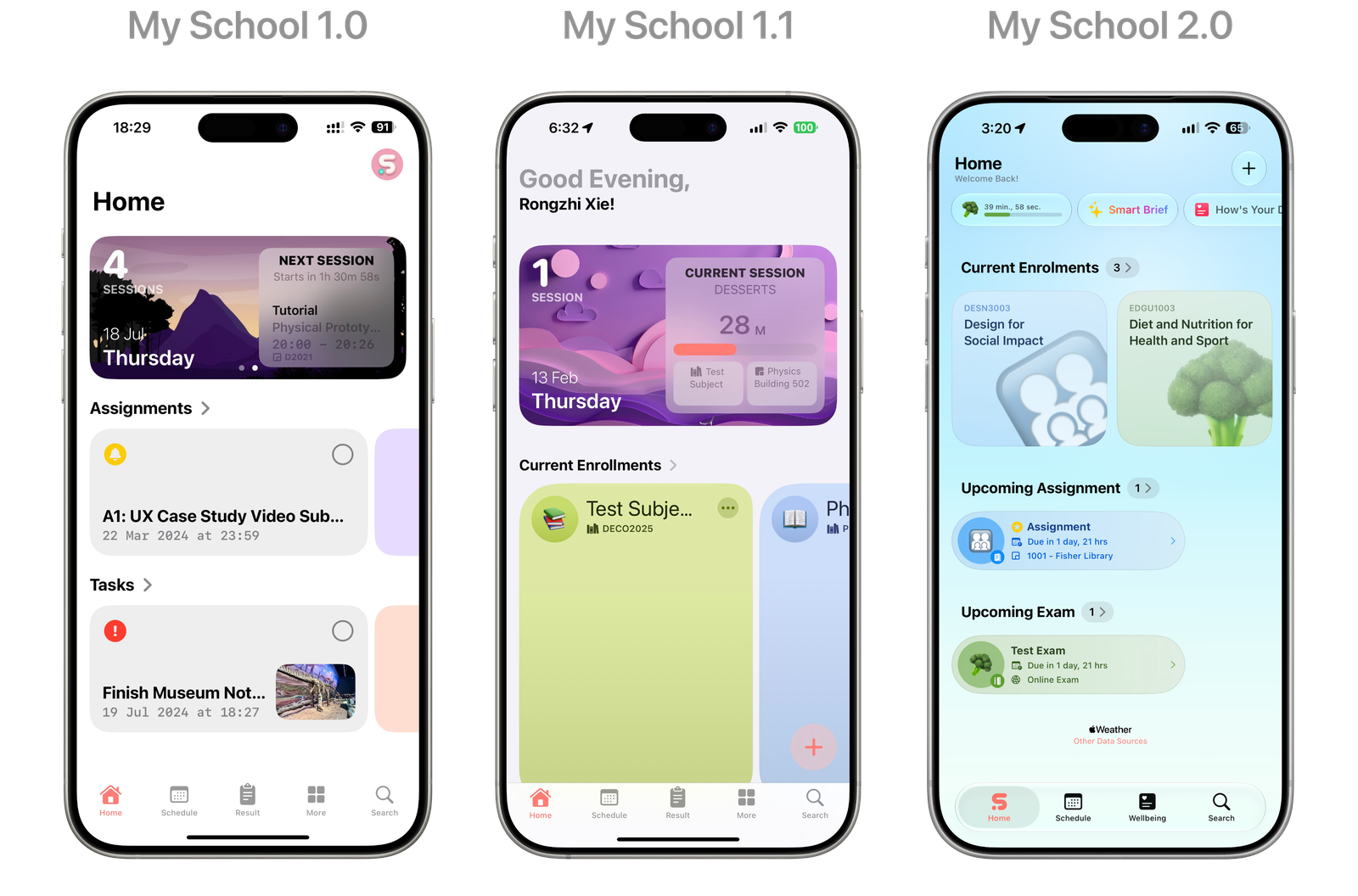 The Home experience has evolved through multiple iterations, with each release refining information hierarchy, surfacing more relevant content, and reducing visual complexity based on real-world use and user feedback.