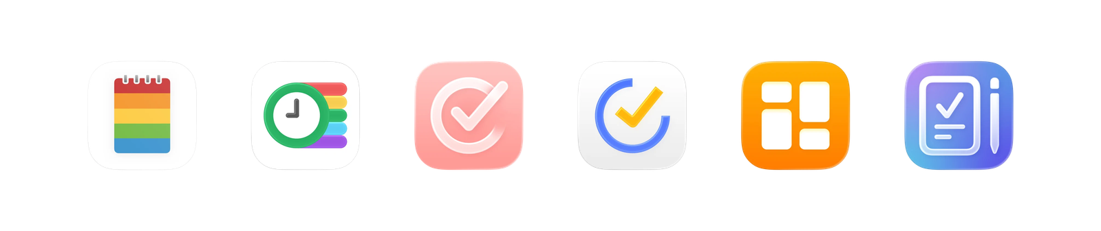 Some existing planning/timetable apps (from left to right): Class Timetable, Smart Timetable, Structured, TickTick, My Timetable, School Assistant.